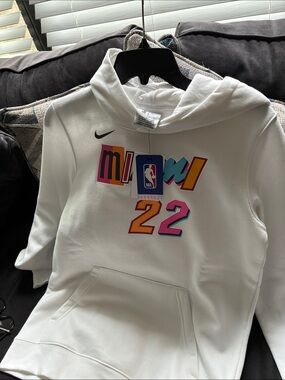 White Long Sleeve Jersey with Colorful Number 22 sz Large